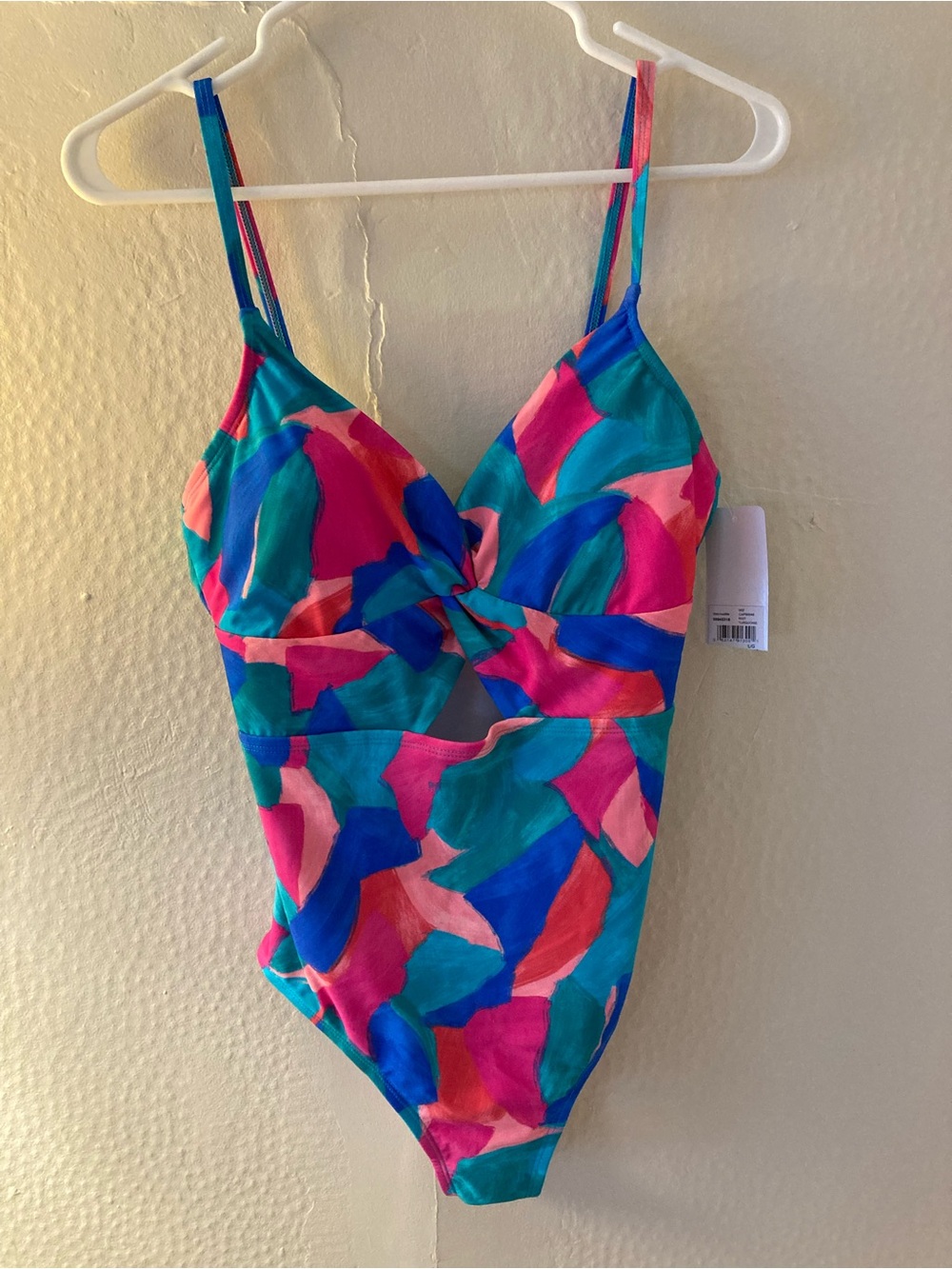 New One-Piece Swimsuit in Teal, Pink & Blue